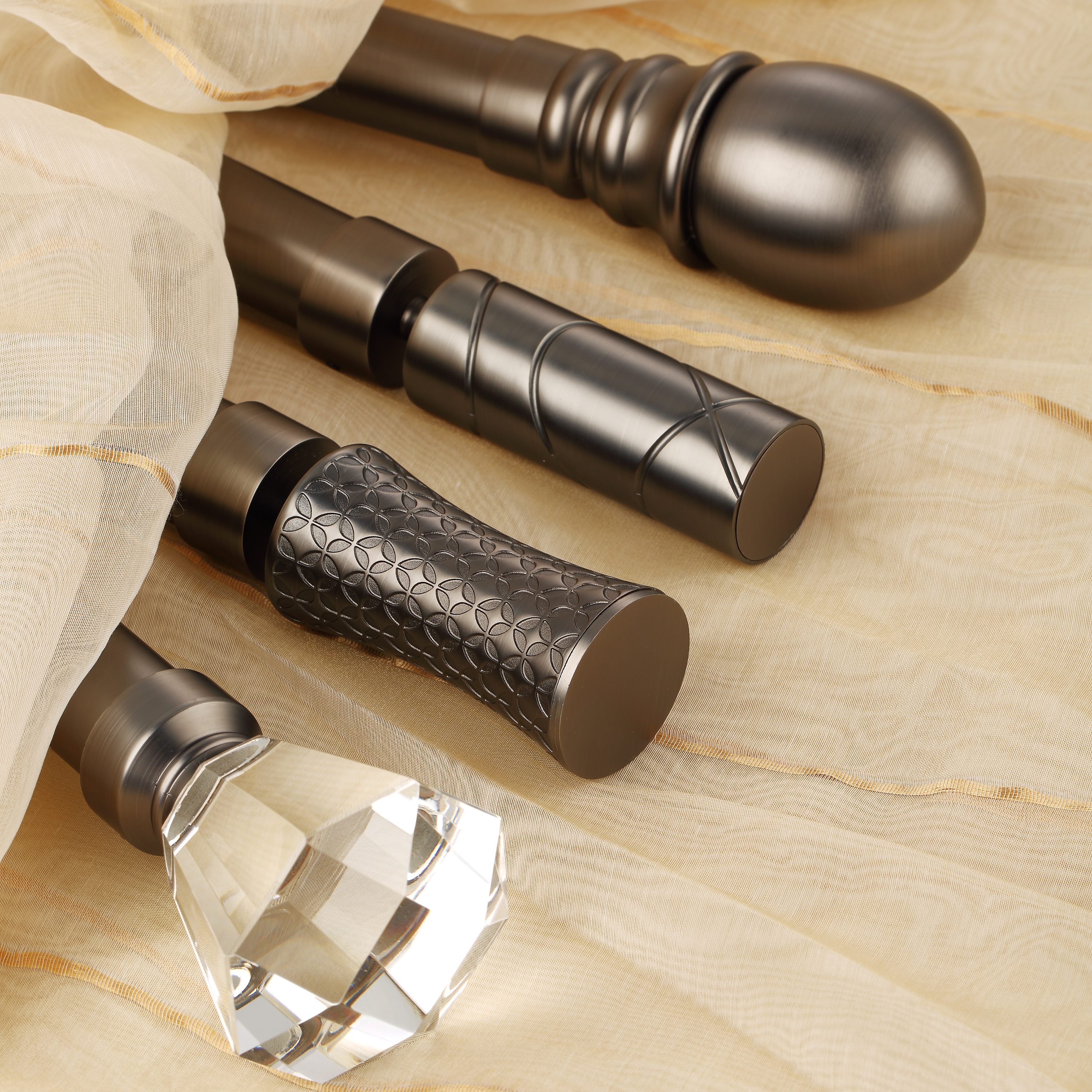 Luméa Brushed Antique Tin Curtain Rod Set – Smooth Rings, $125 Visit