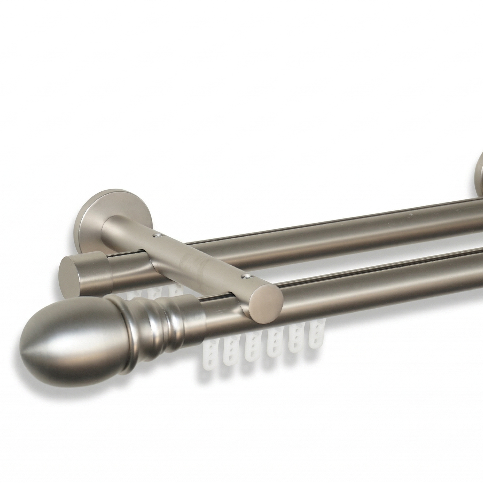 curtain rod with decorative ends on a white background