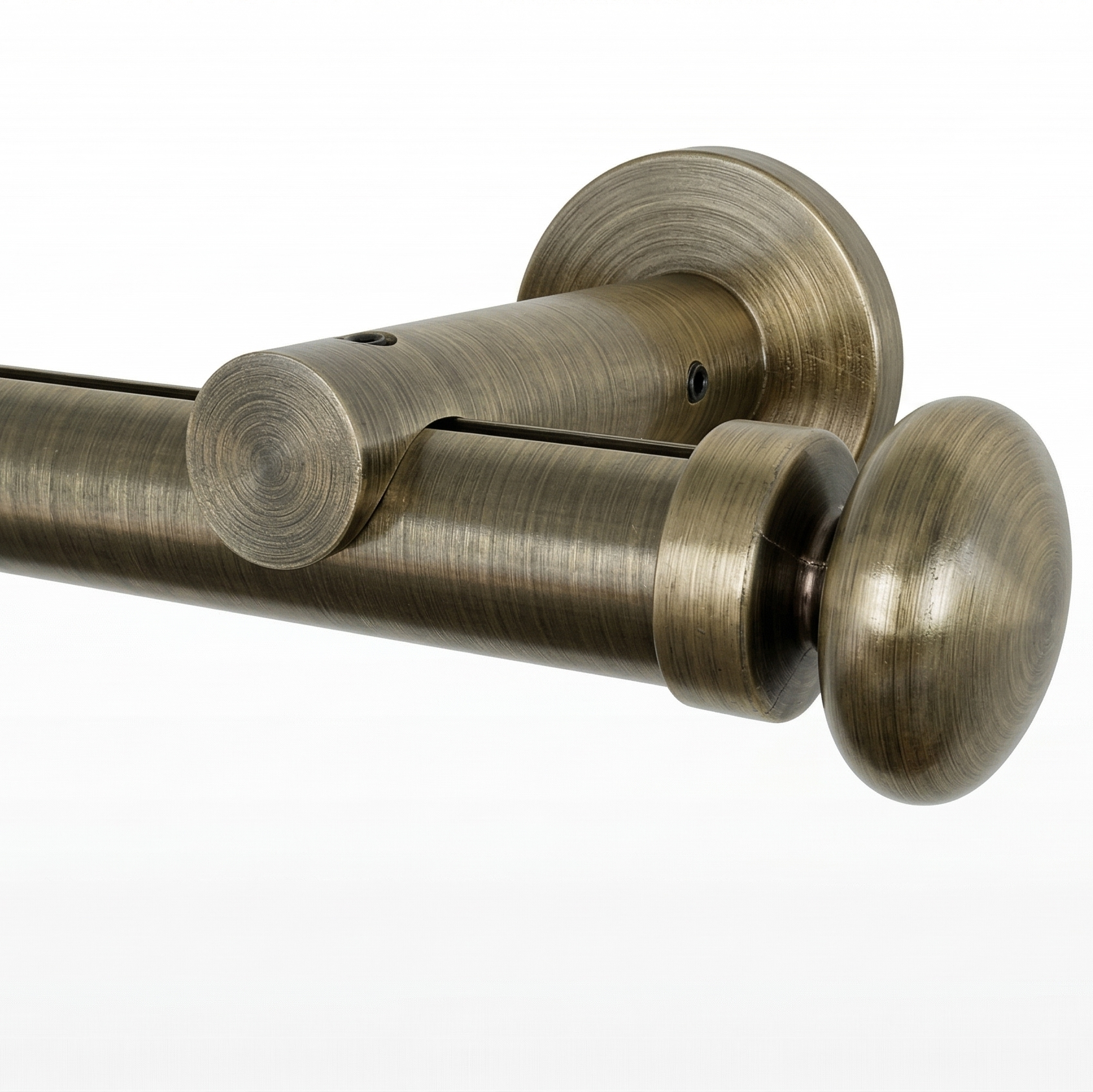 Luméa Brushed Antique Brass Hidden Glide Curtain Rod – $125 Visit