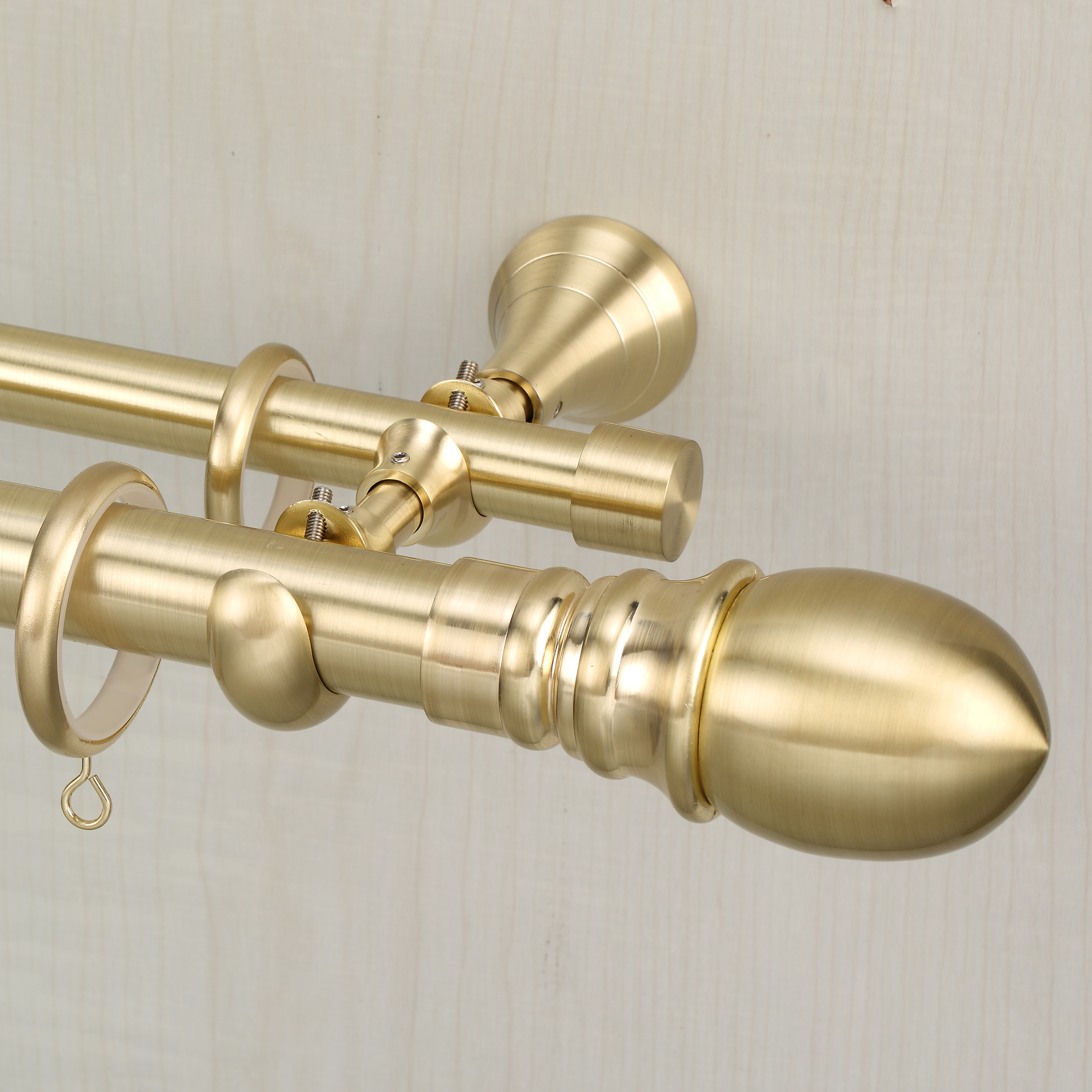 Luméa Brushed Brass Curtain Rod Set – Smooth Rings, $125 Visit