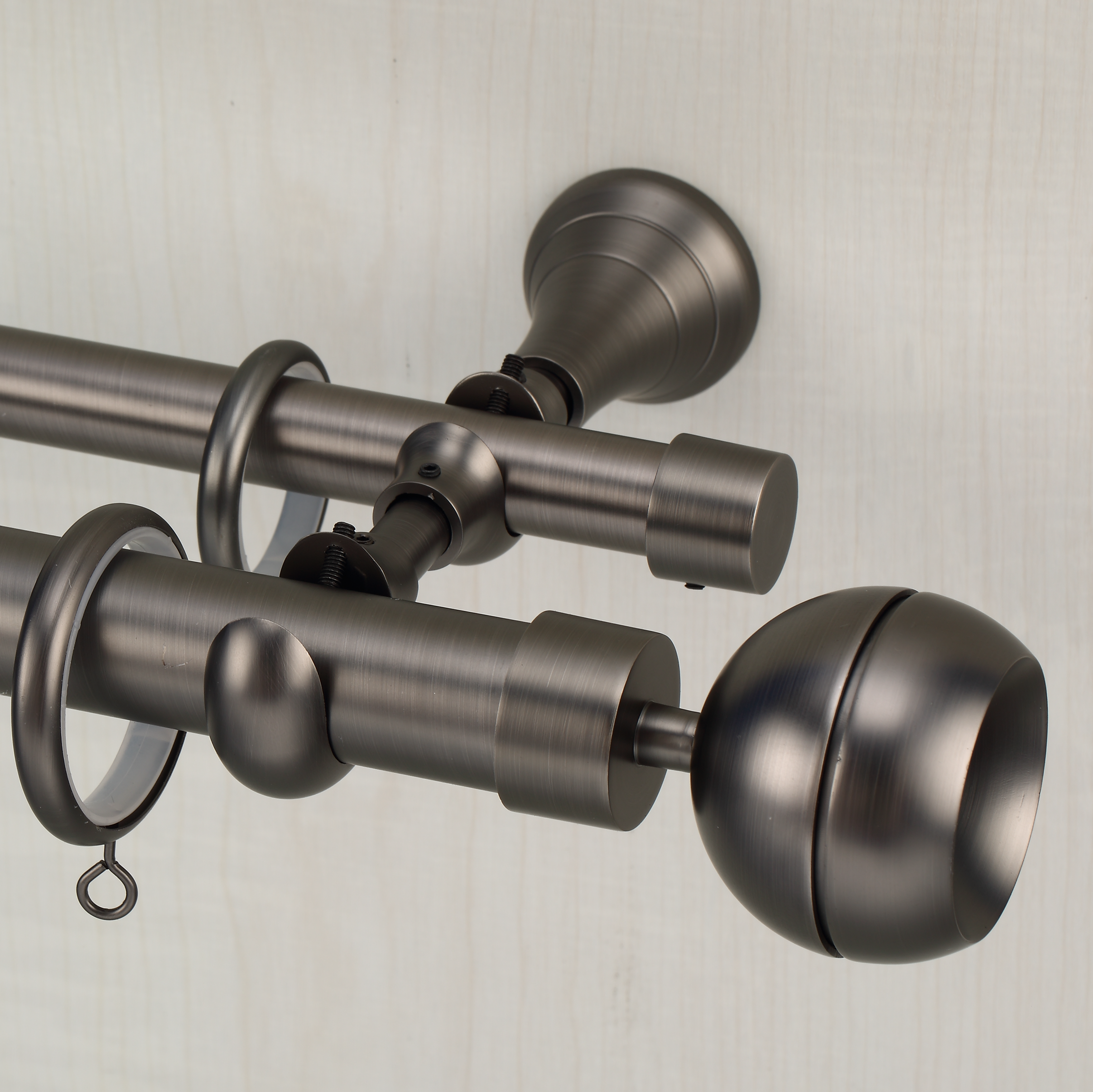 Luméa Brushed Antique Tin Curtain Rod Set – Smooth Rings, $125 Visit