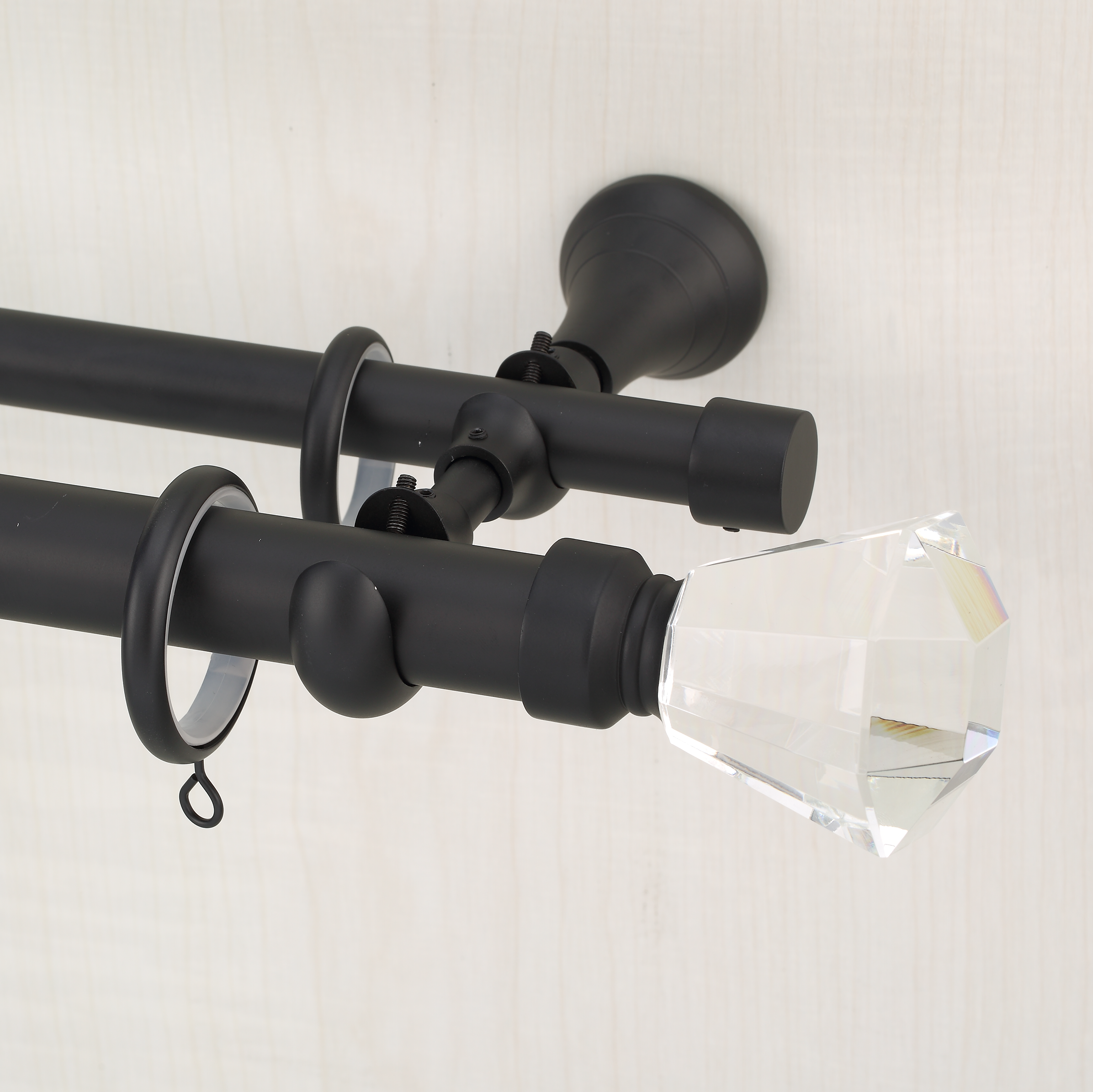 Luméa Classic Satin Black Curtain Rod Set – Smooth Rings, $125 Visit